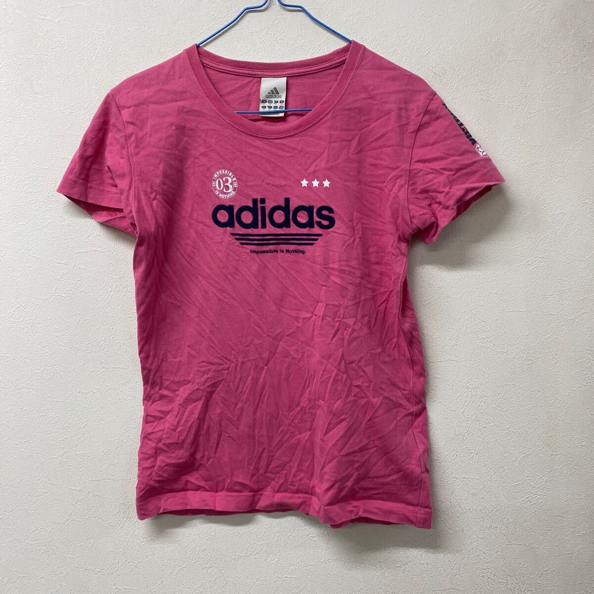 adidasアディダス レディース 半袖 Tシャツ ピンク Mサイズ ☆2拍卖