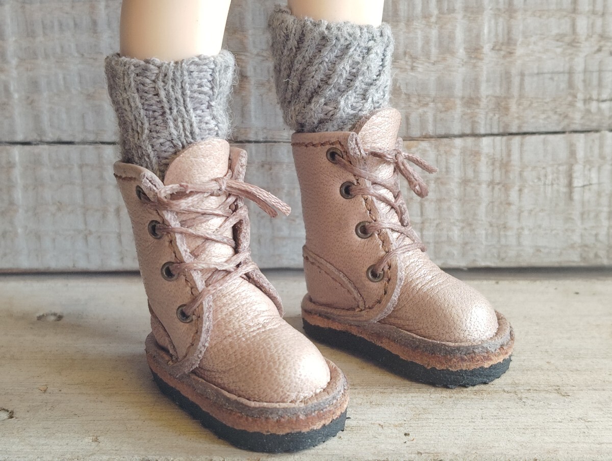 ネオブライス ピュアニーモ ICドール リカちゃん オビツ プーリップ モンスト ハンドメイド本革 レースアップブーツ 114拍卖