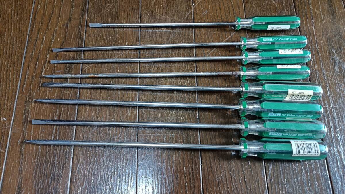 マイナスドライバ 長軸 幅6mm 250mm4本 幅5mm 250mm 3本 200mm1本 ジャンク品拍卖