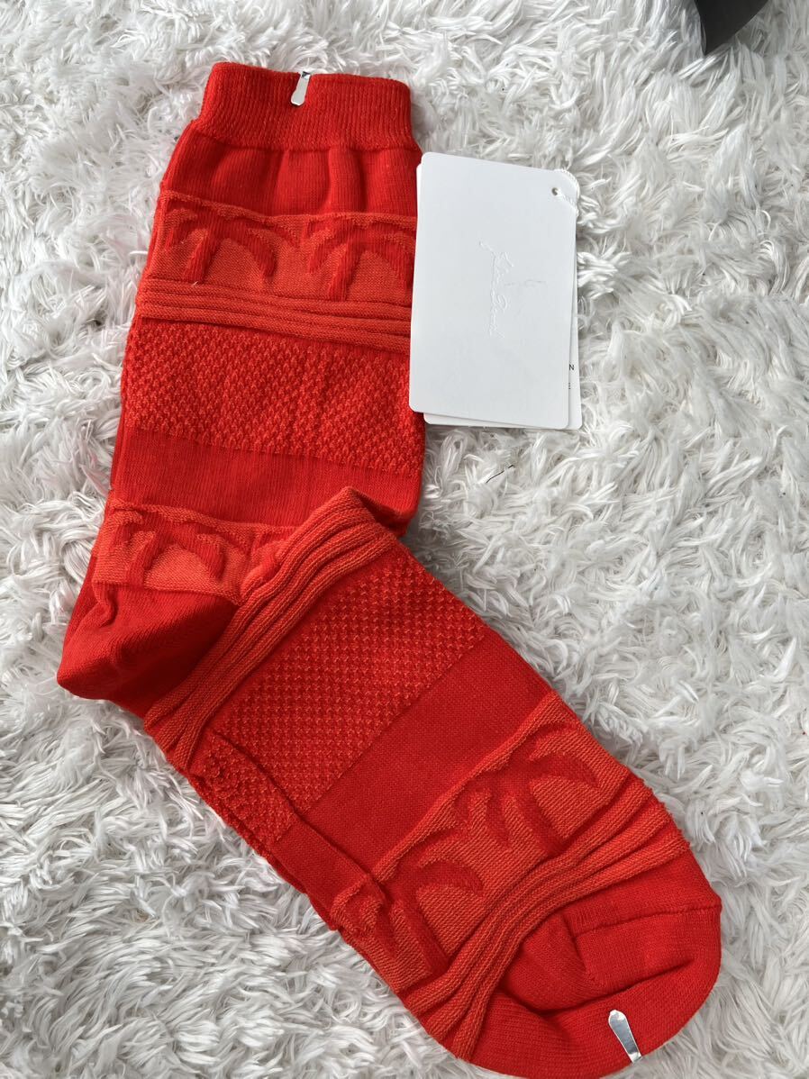 MADE INJAPAN ジュリアンディビット パーム柄(ヤシの木)ソックス レッド拍卖