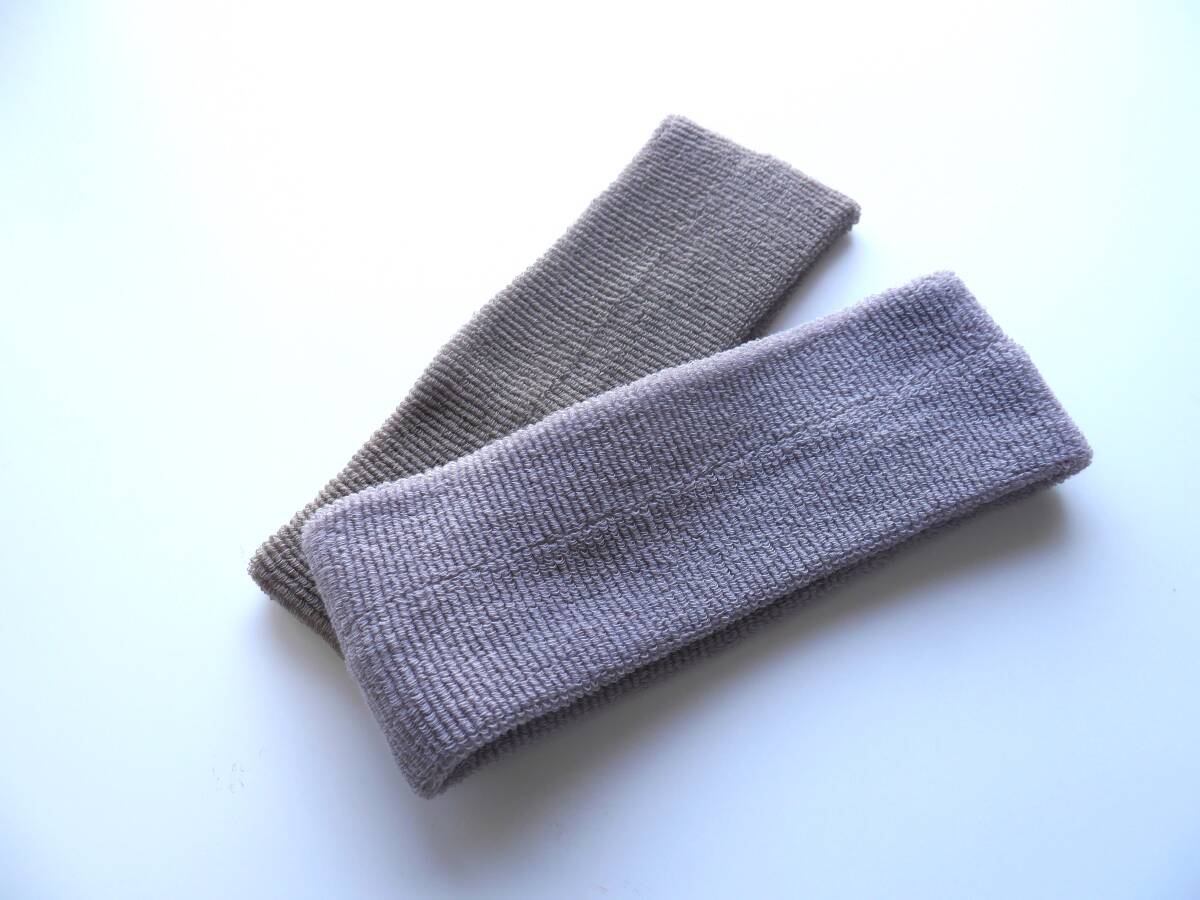 123 未使用品 パイルヘアバンド2枚組 綿100% コットン シームレス タオル地 吸水 ヘッドバンド レディース ブラウン・グレー 日本製拍卖