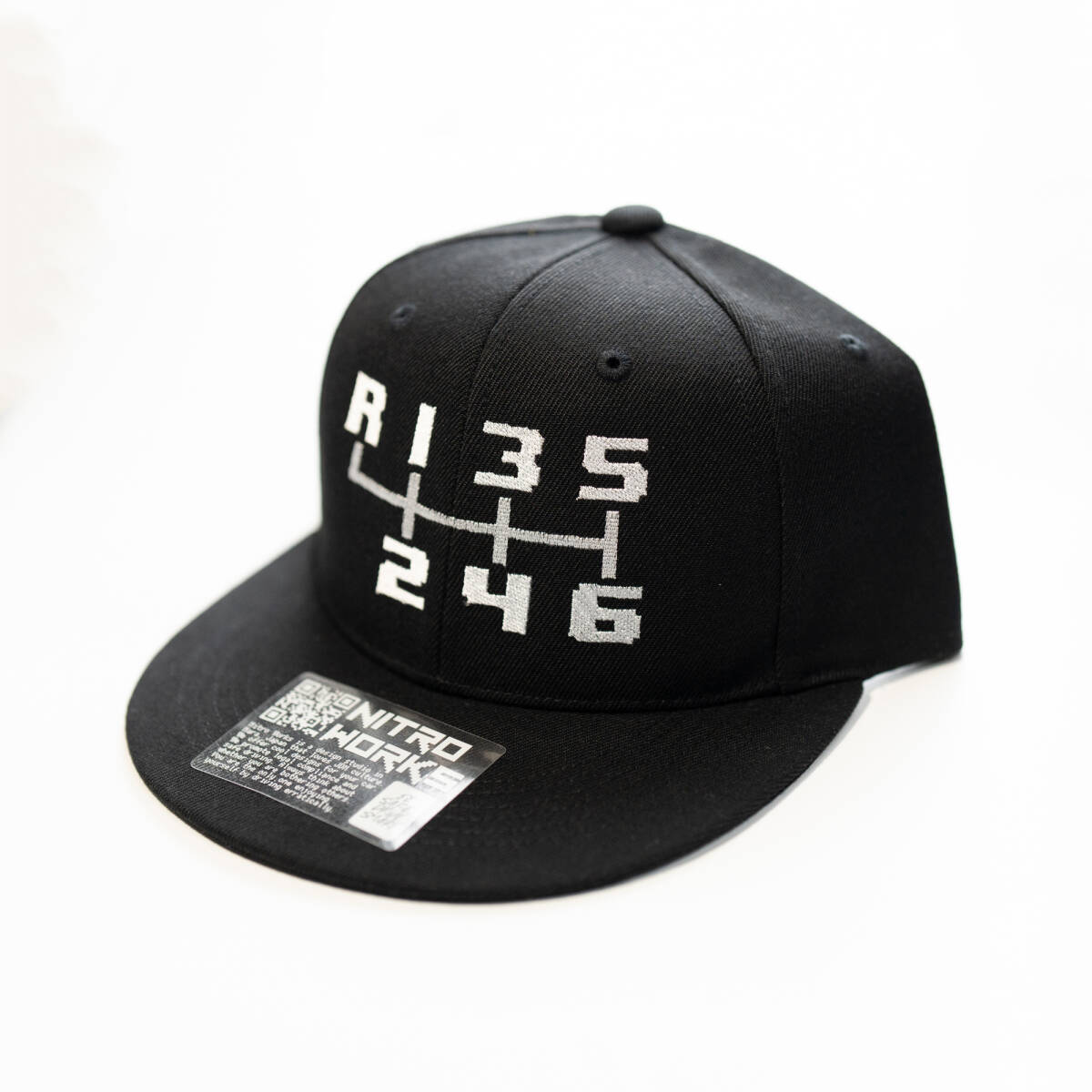 NITROWORKS シフトパターン刺繍 スナップバックベースボールキャップ(6速MT+左上R/フリーサイズ)拍卖