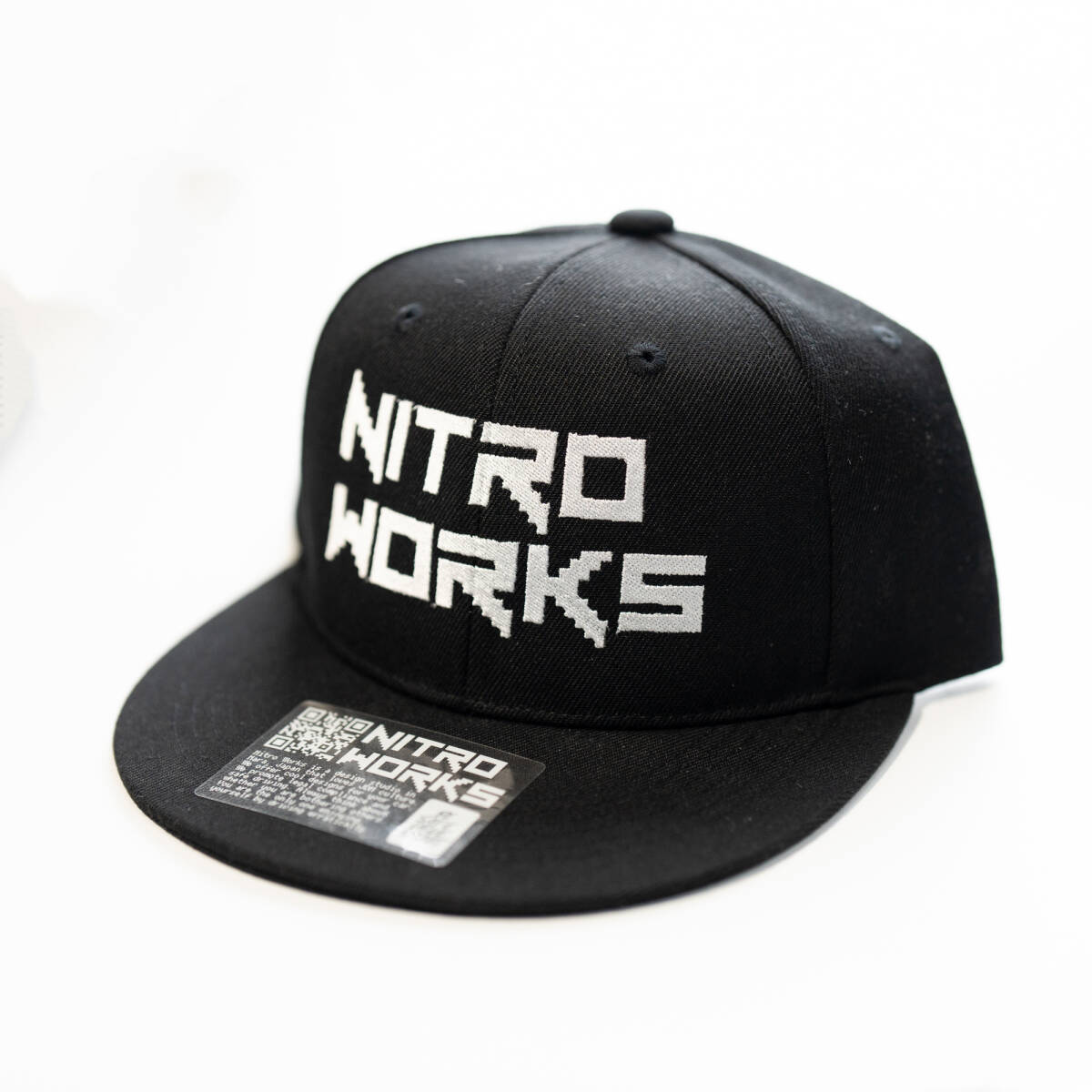 NITROWORKS オリジナルロゴ 刺繍スナップバックベースボールキャップ(黒/フリーサイズ)拍卖