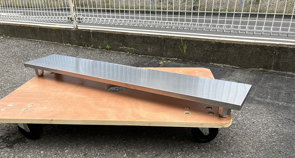 即決 上置棚 幅1050 奥行195 高さ70mm 置台 低床 調味料置台 ステンレス 厨房 業務用 中古拍卖