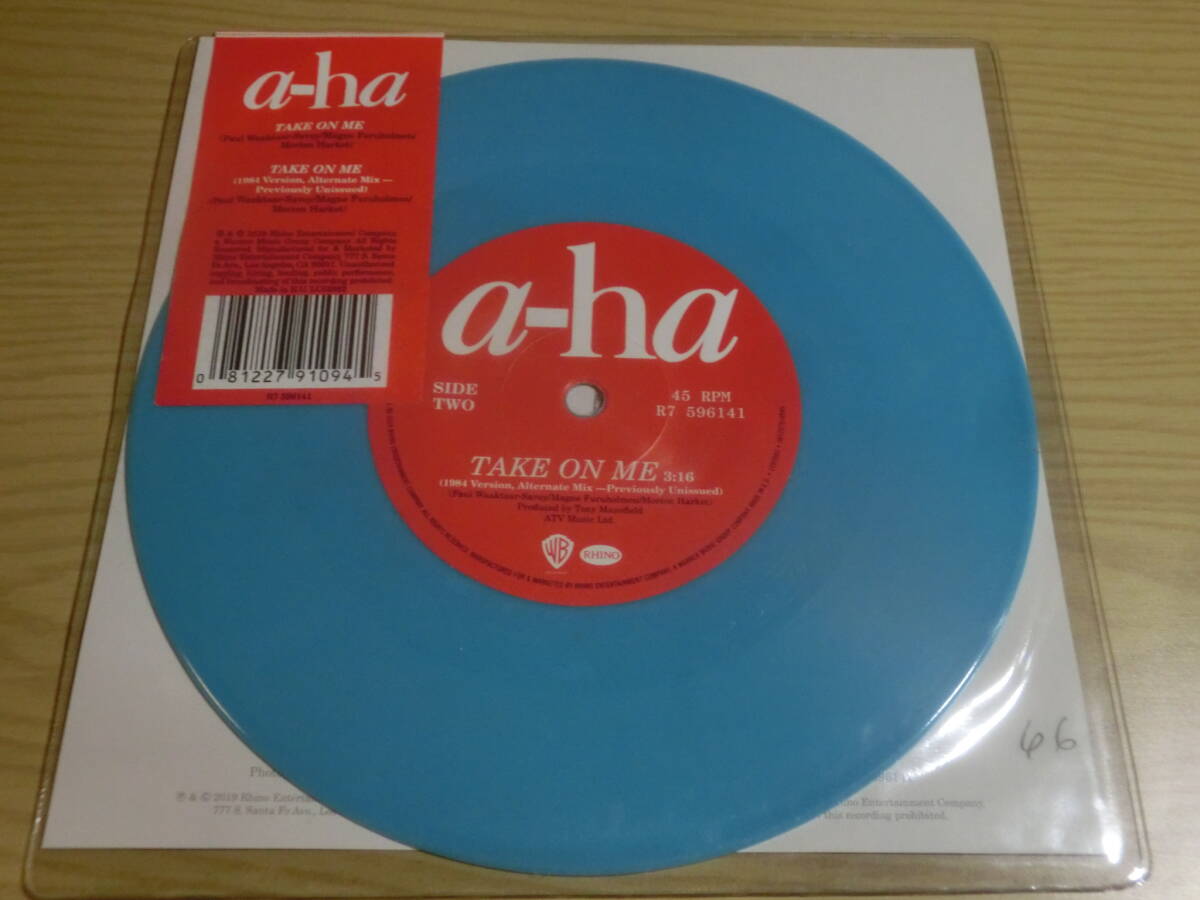 a-ha 未開封 SEALED TAKE ON ME E.U. 7inch single sky blue disc / 限定版 limited edition カラーディスク シングル Morten Harket Mags拍卖