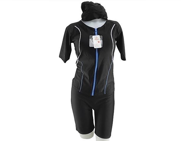 レディース水着 3点セット フィットネス 半袖 キャップ付き 補正 日差し対策 パワーネット Mサイズ ブラック拍卖