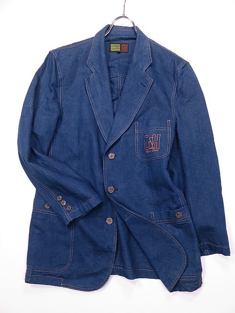 【送料無料】CROSS HAVEN クロスヘブン ソフトデニムジャケット 刺繍入り 藍色 L拍卖