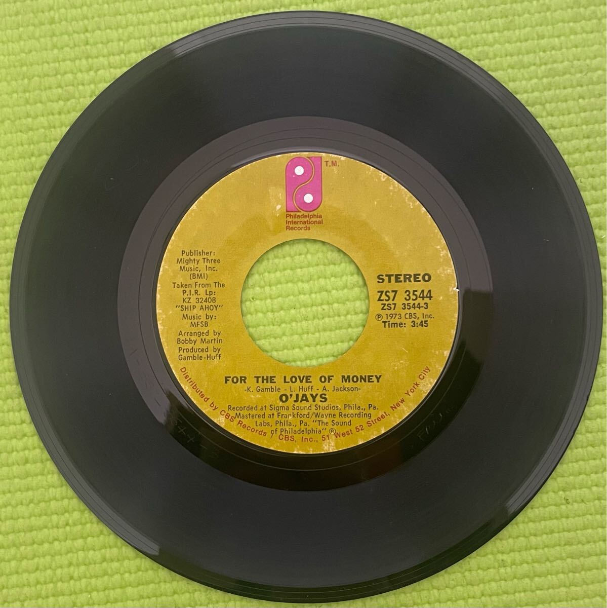 Soul sampling raregroove record O'Jays For The Love Of Money 7inch 1974拍卖