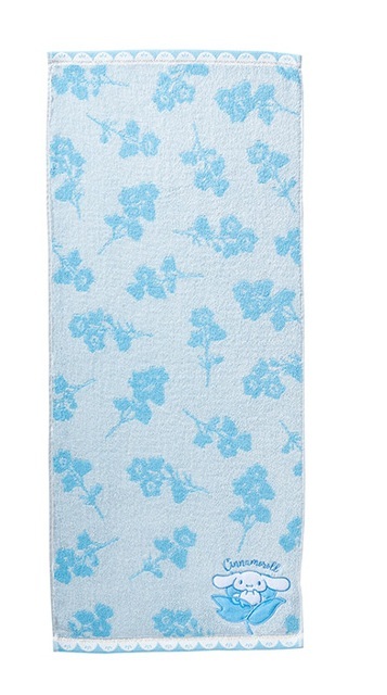 【即決】▽シナモロール フェイスタオル▽ サンリオ キャラクター タオル スポーツタオル ブルームシナモン 水色 お花 綿100% 部活 体育 拍卖