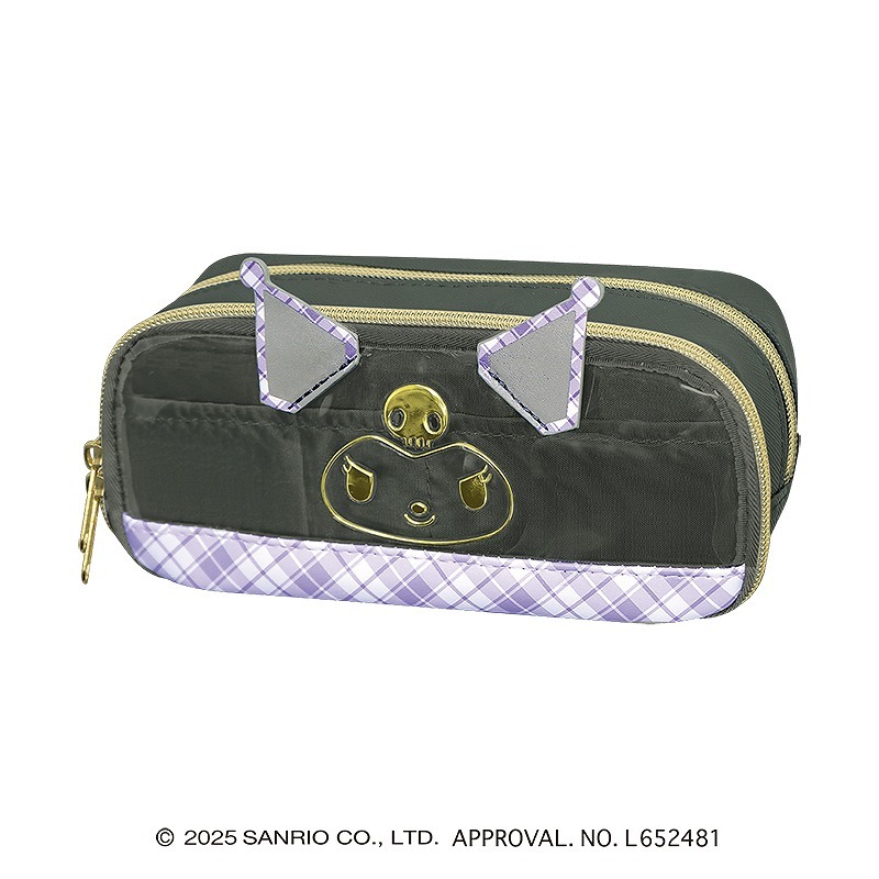 【即決】★クロミ ペンケース★筆箱 ペンポーチ サンリオ クラックス ポケット キャラクター グレー チェック ダイカット耳付き // 129418拍卖