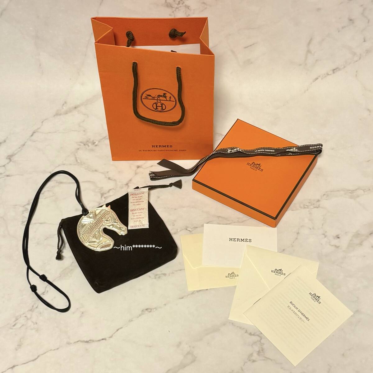 HERMES エルメス シルバー925 Touareg トゥアレグ ホースヘッド 馬 ペンダント ネックレス ユニセックス 男女兼用 メンズ レディース レア拍卖