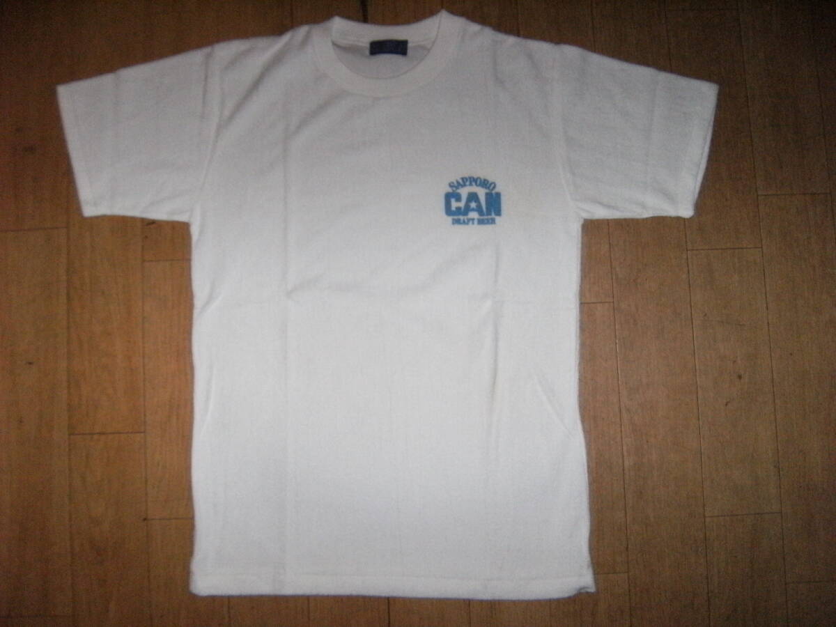 非売品★昭和レトロ★日本製★80年代★SAPPORO CAN DRAFT BEER サッポロ 缶ドラフトビール Tシャツ★生ビール キャンギャル コンパニオン拍卖