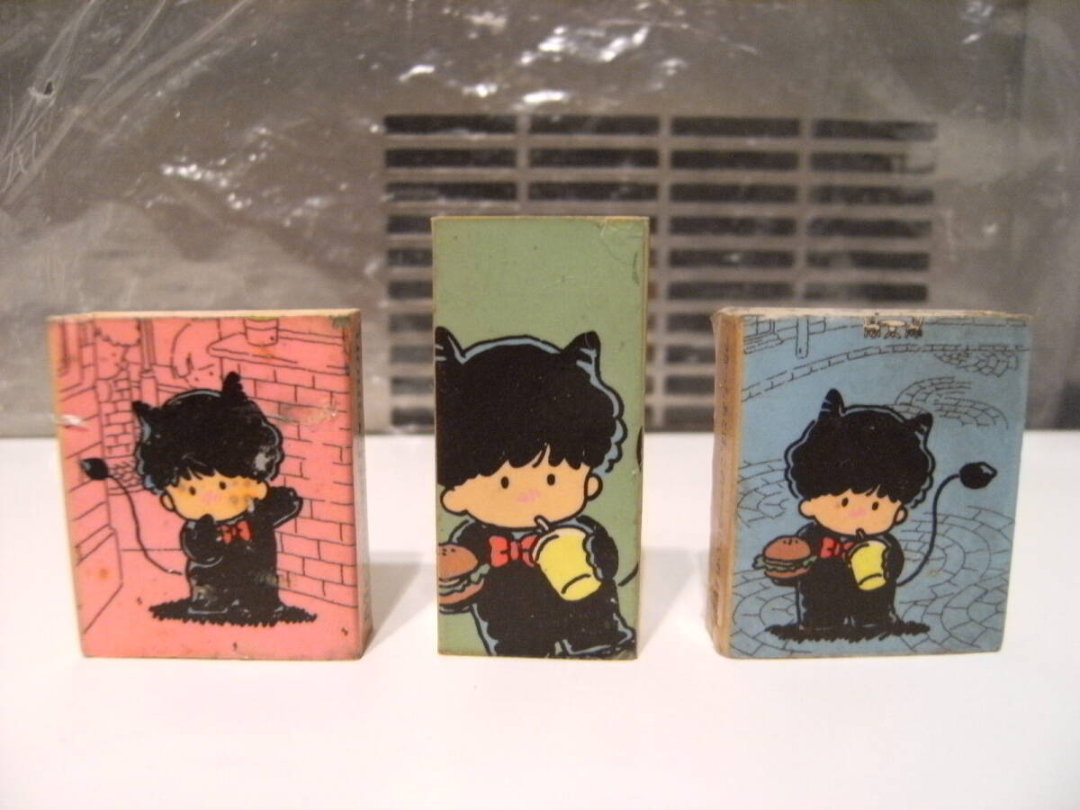 廃番★昭和レトロ★日本製 当時物 ファンシー系 MILKY LAND Mr.Sweet Demon シェイク ポテト ハンバーガー 悪魔 デモン 消しゴム 3個★死神拍卖