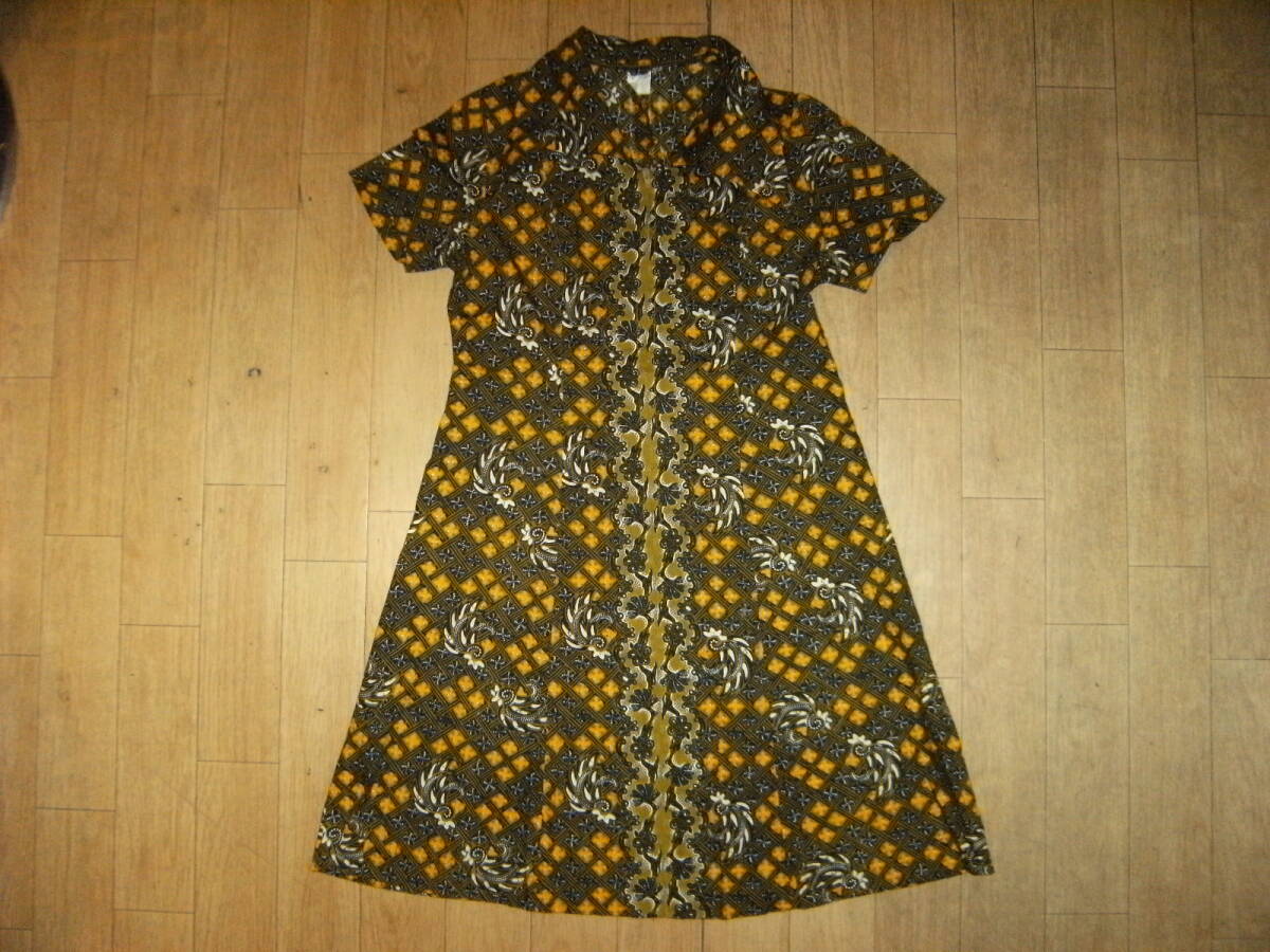 昭和レトロ★日本製★90年代★モータウン ボヘミアン ヒッピー ワンピース チュニック★お嬢様 水商売 パリジェンヌ ヨーロッパ風 ディスコ拍卖