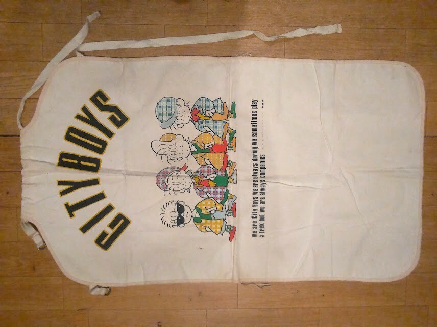 廃番★昭和レトロ★80年代★日本製★当時物 原宿系 ファンシー系 CITY BOYS エプロン★竹の子族 ヤンキー 暴走族 不良 ディスコ アイドル系拍卖