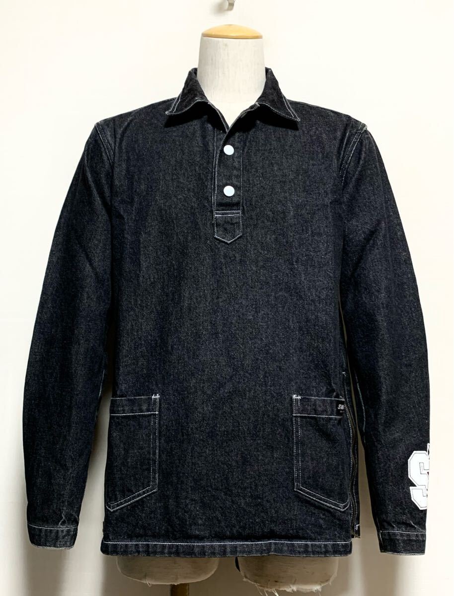 美品:STANDOUT(スタンドアウト).デニム プルオーバー シャツ ジャケット L(肩47幅54丈71/バイカー/90s/裏原/neighborhood good enough type拍卖