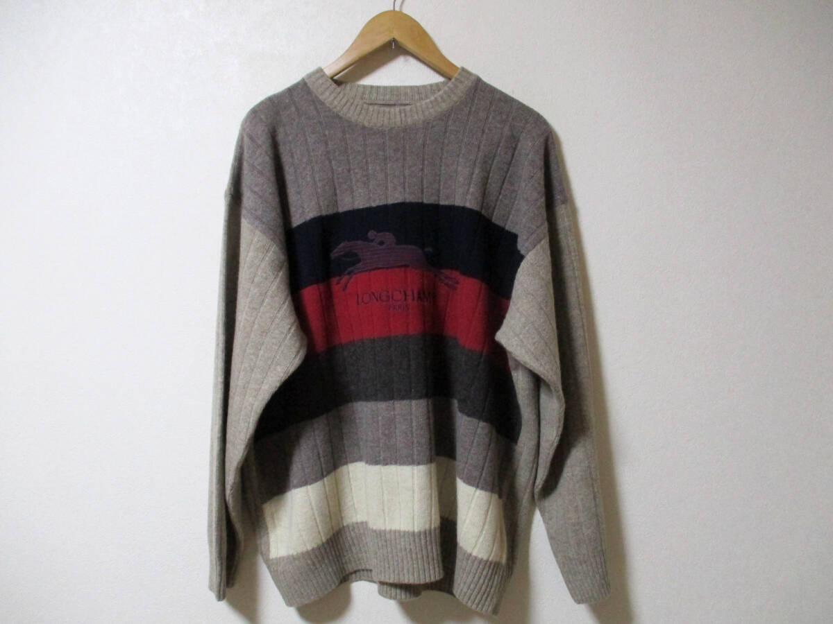 イタリア製*LONGCHAMP ロンシャン ウールニット セーター メンズ 52 (3E ケ↑ハ大拍卖