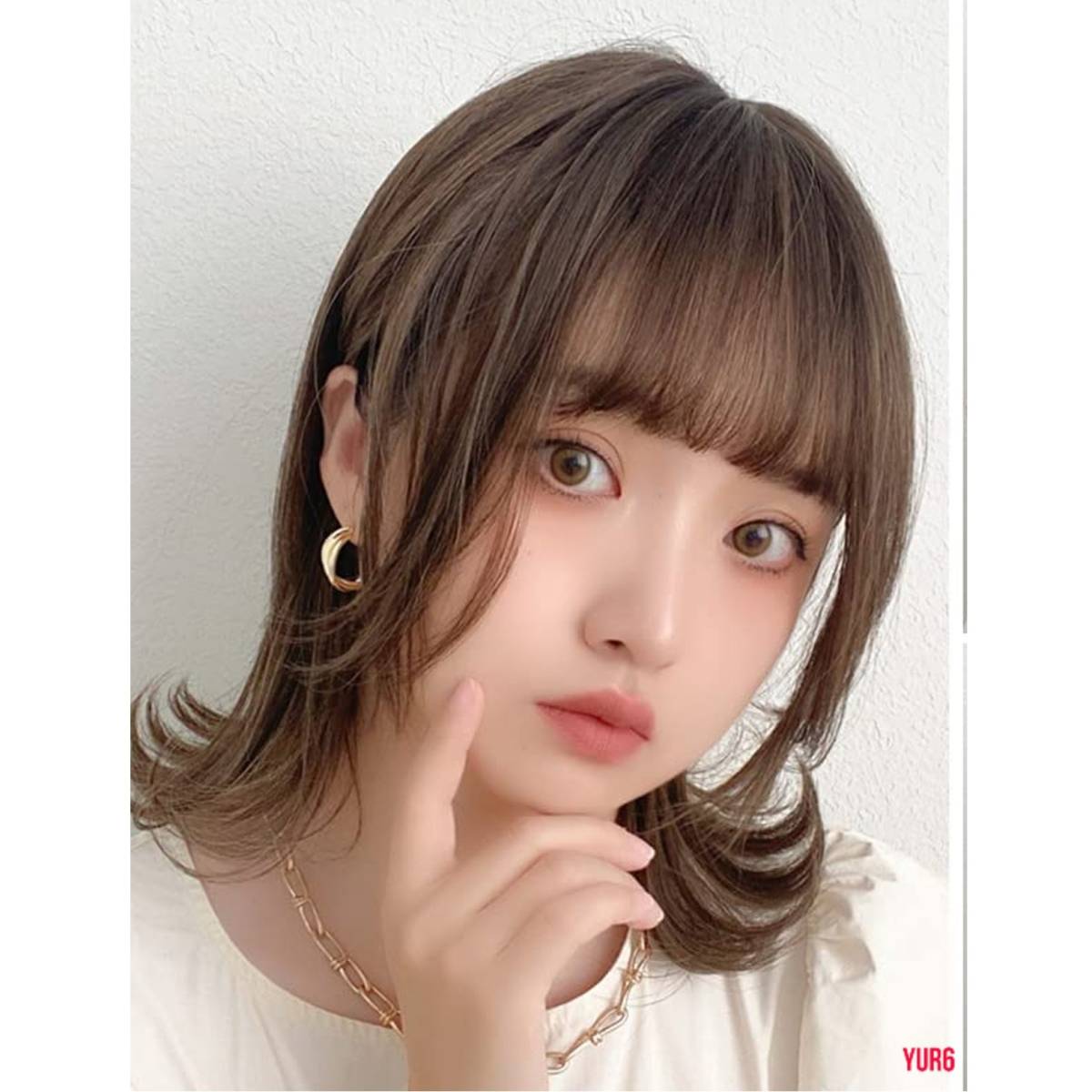 ウルフレイヤー ナチュラルバング セミロング ウィッグ フルウィッグ かつら 人工頭皮 ナチュラル 普段使い DQアッシュベージュmix拍卖