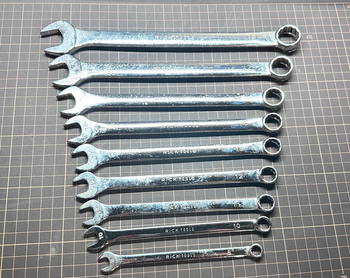 超希少 廃盤 RICK TOOLS リック ツール 六工社 コンビネーション レンチ コンビ 9本セット CWL ミリ拍卖