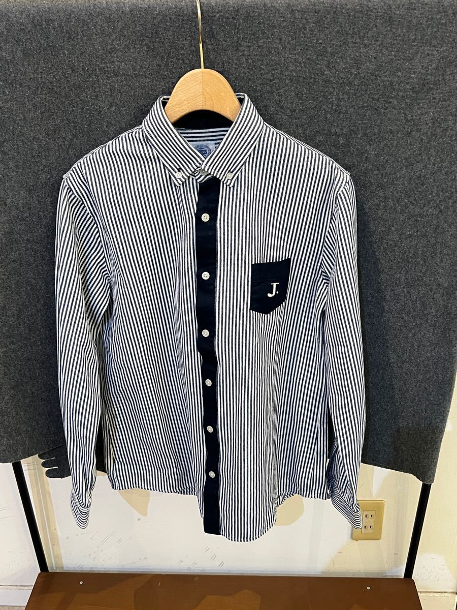 ①③② J.PRESS ヒッコリー ボタンダウン シャツ 美品 ジェイプレス オンワード樫山拍卖