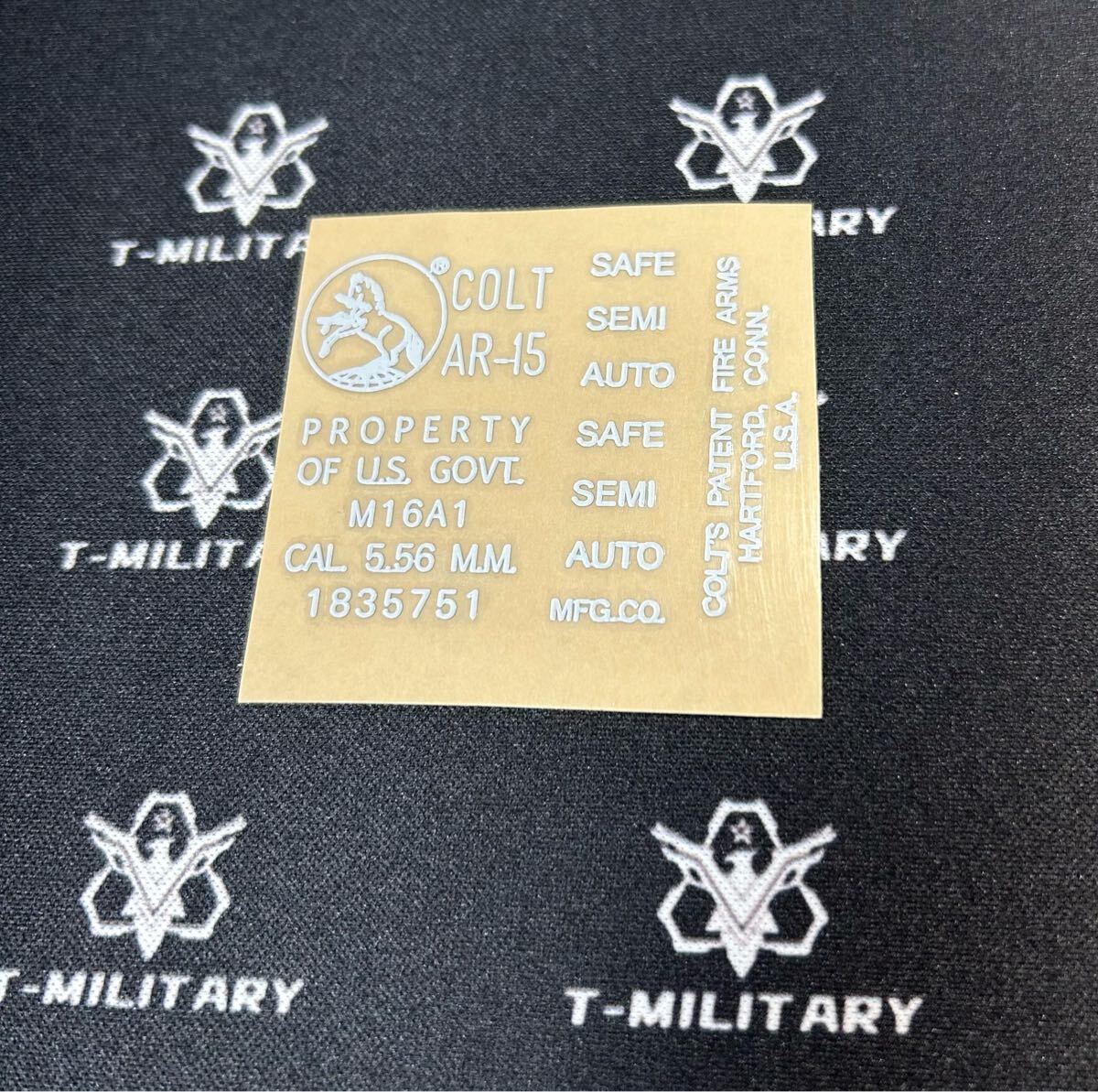 COLT AR-15 M16A1 メタルステッカー 刻印ステッカー エアガン拍卖