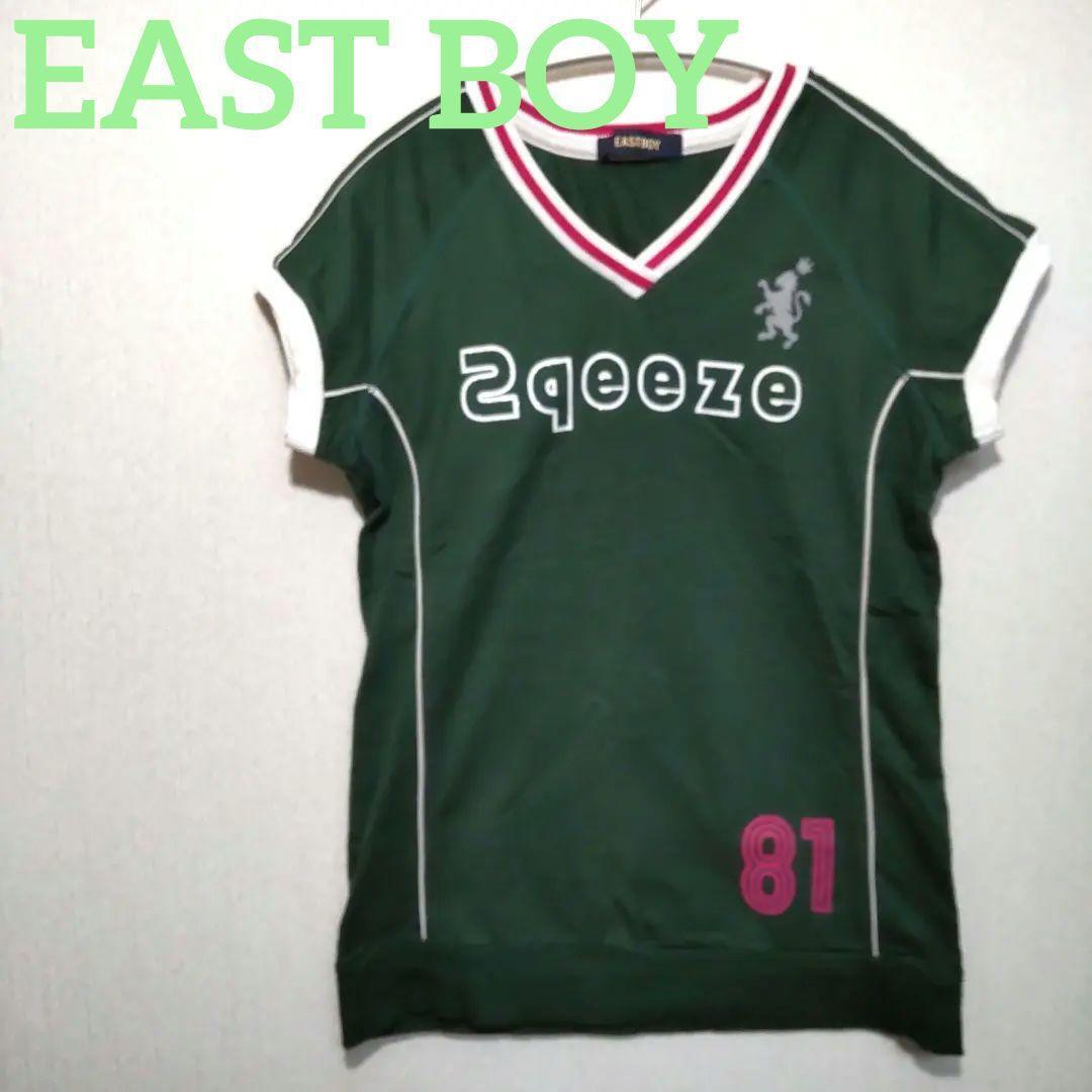 イーストボーイ EASTBOY 半袖 Vネック Tシャツ グリーン系 3007拍卖