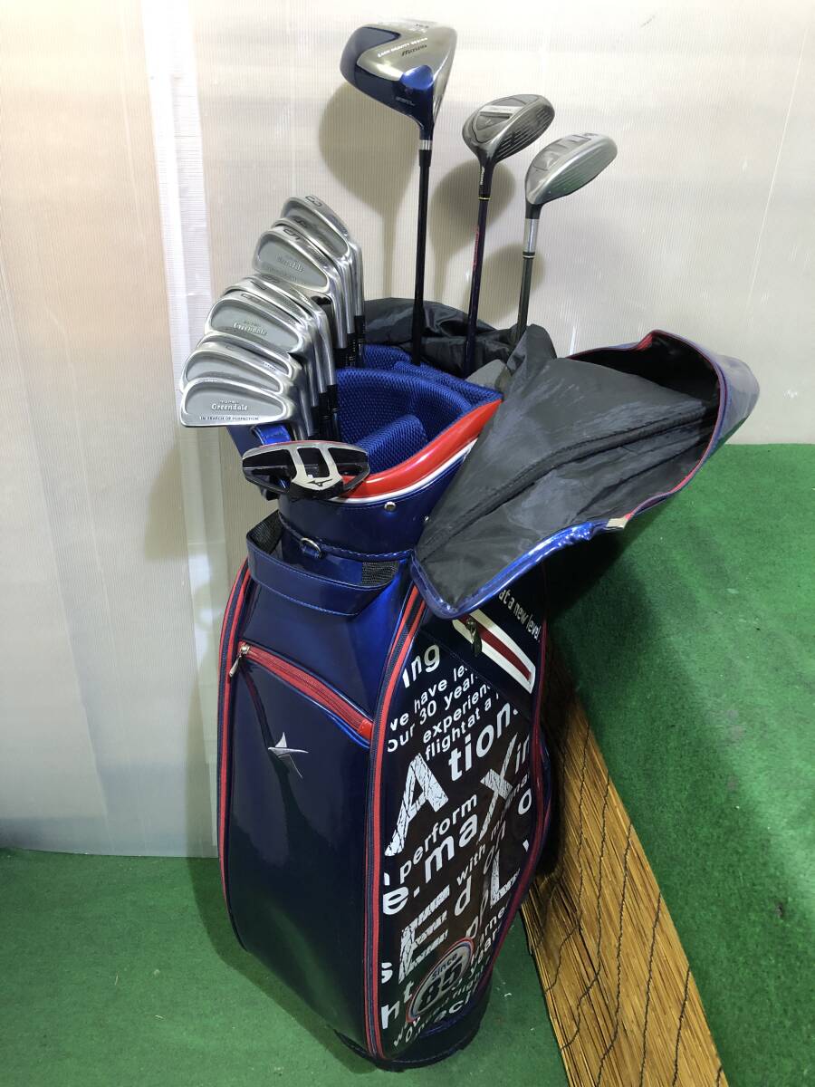 送料無料/おてがる配送☆中古ゴルフクラブセット☆ミズノ 13本組〔5121〕※BGは他メーカー/フードなど痛みあり拍卖