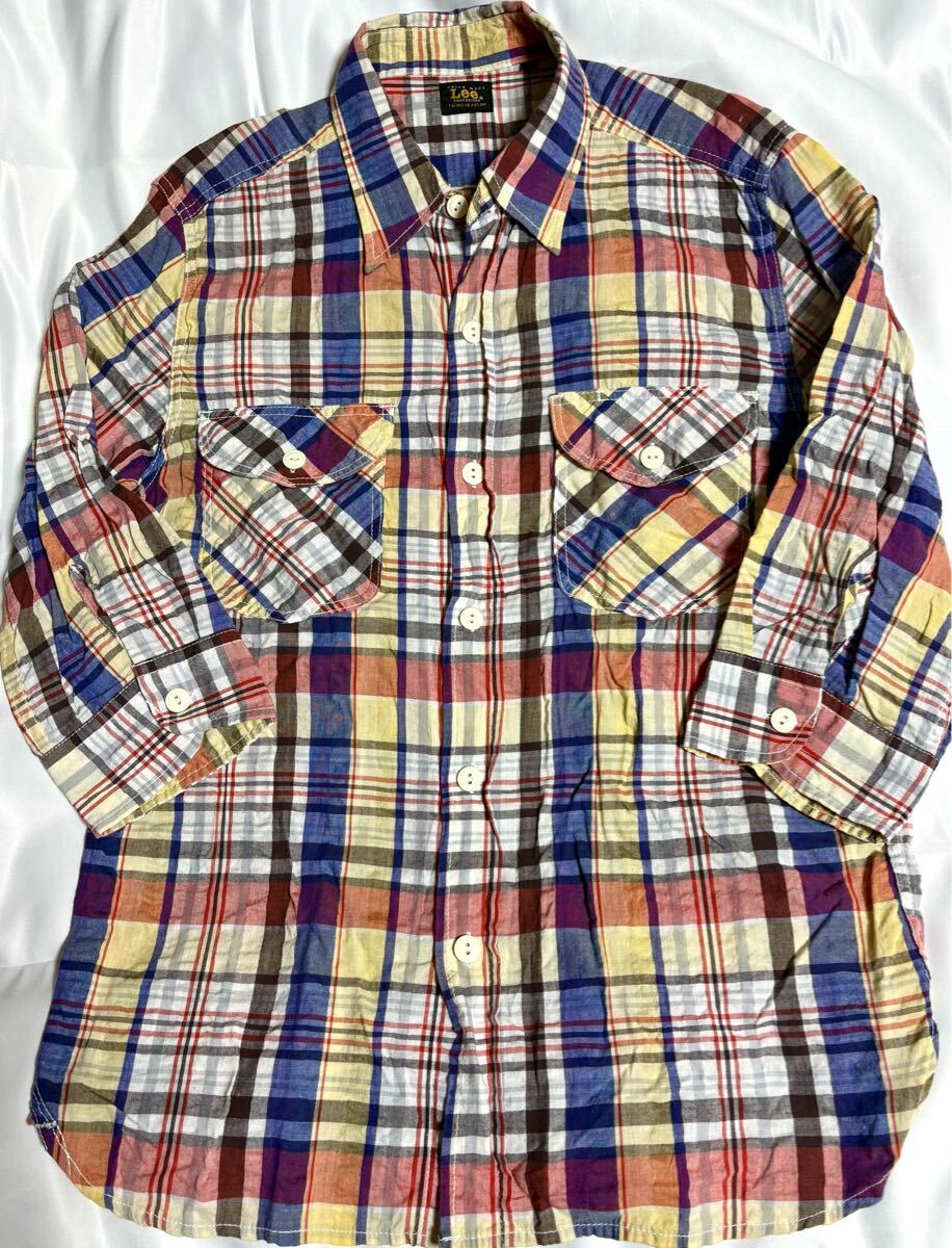 Leeリー チェック シャツ M 5分袖 アメカジ Y2K 使用回数少ない美品拍卖
