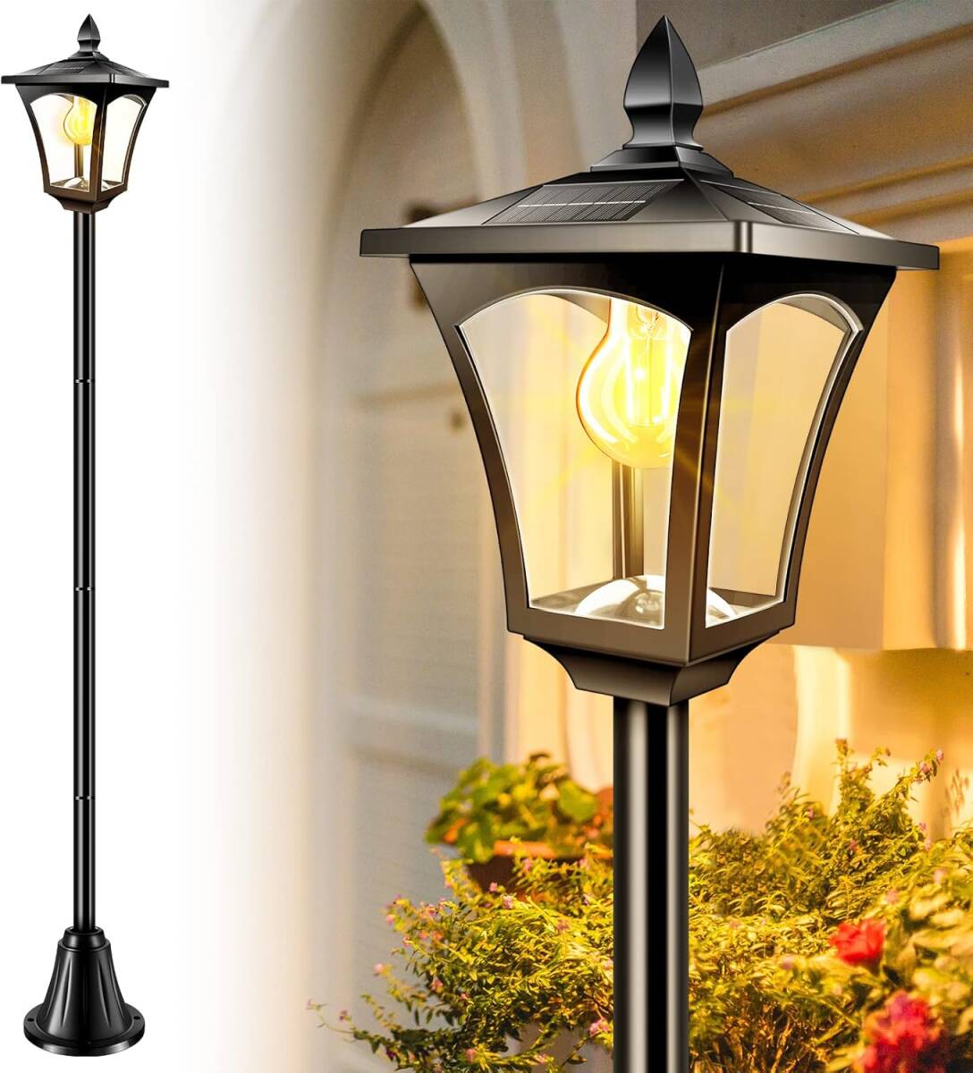 【新品未使用】ガーデンライト ソーラー充電 屋外 暖色 庭用 防水 装飾 自動点灯 消灯 防犯対策 外灯 太陽光 充電 配線不要拍卖