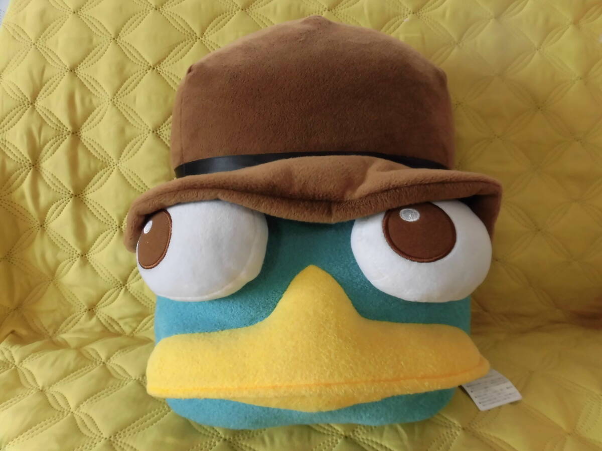 ●エージェントP クッション●フィニアスとファーブ /ディズニー/カモノハシペリー/フィニアス&ファーブ/PHINEAS & FERB/顔型ぬいぐるみ拍卖