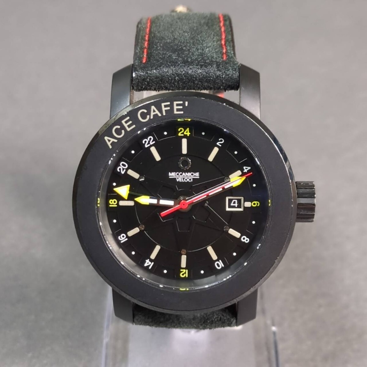 MECCANICHE VELOCI GMT 生産終了 モデル メカニケべヴェローチ 自動巻 腕時計 ACE CAFE エースカフェ ブラック BLACK拍卖