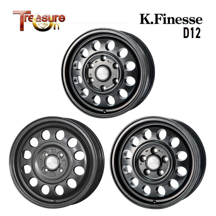 送料無料 トレジャーワン TreasureOne K.Finesse D12 5J-14 +35 4H-100 (14インチ) 4H100 5J+35【4本セット 新品】拍卖