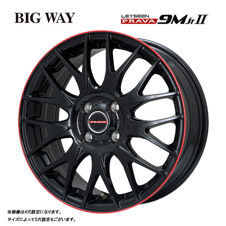 送料無料 ビッグウェイ BIGWAY LEYSEEN PRAVA9MJr2 6J-15 +45 5H-100 (15インチ) 5H100 6J+45【2本セット 新品】拍卖
