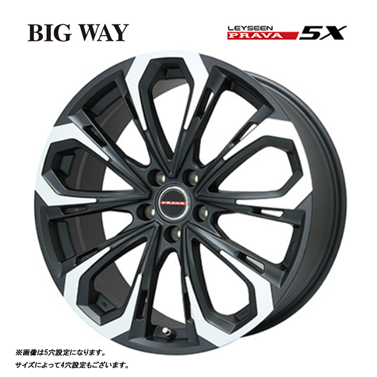 送料無料 ビッグウェイ BIGWAY Leyseen PRAVA 5X 8J-18 +49 5H-108 (18インチ) 5H108 8J+49【1本単品 新品】拍卖