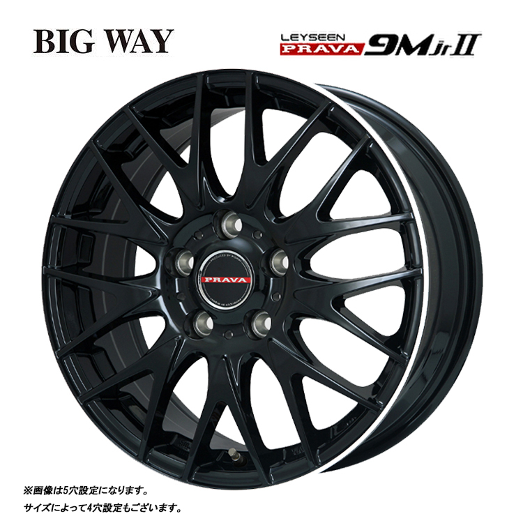 送料無料 ビッグウェイ BIGWAY LEYSEEN PRAVA9MJr2 6J-15 +43 4H-100 (15インチ) 4H100 6J+43【4本セット 新品】拍卖