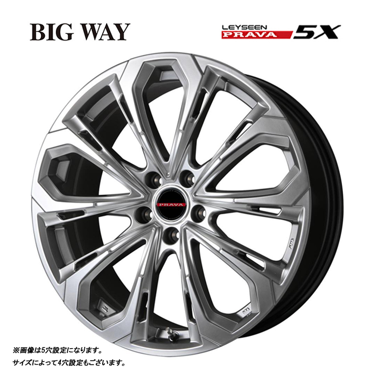 送料無料 ビッグウェイ BIGWAY Leyseen PRAVA 5X 8.5J-20 +38 5H-114.3 (20インチ) 5H114.3 8.5J+38【2本セット 新品】拍卖