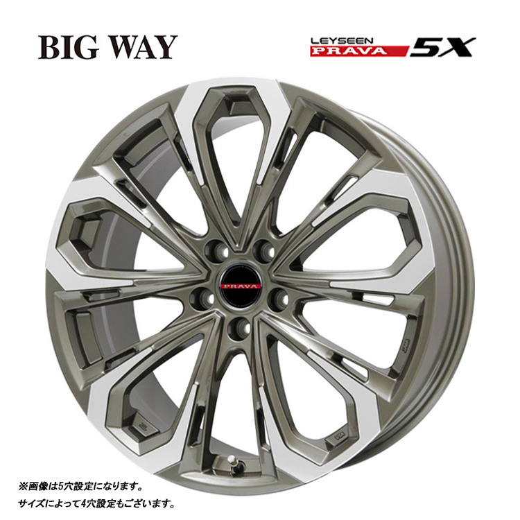 送料無料 ビッグウェイ BIGWAY Leyseen PRAVA 5X 7J-18 +35 5H-114.3 (18インチ) 5H114.3 7J+35【4本セット 新品】拍卖