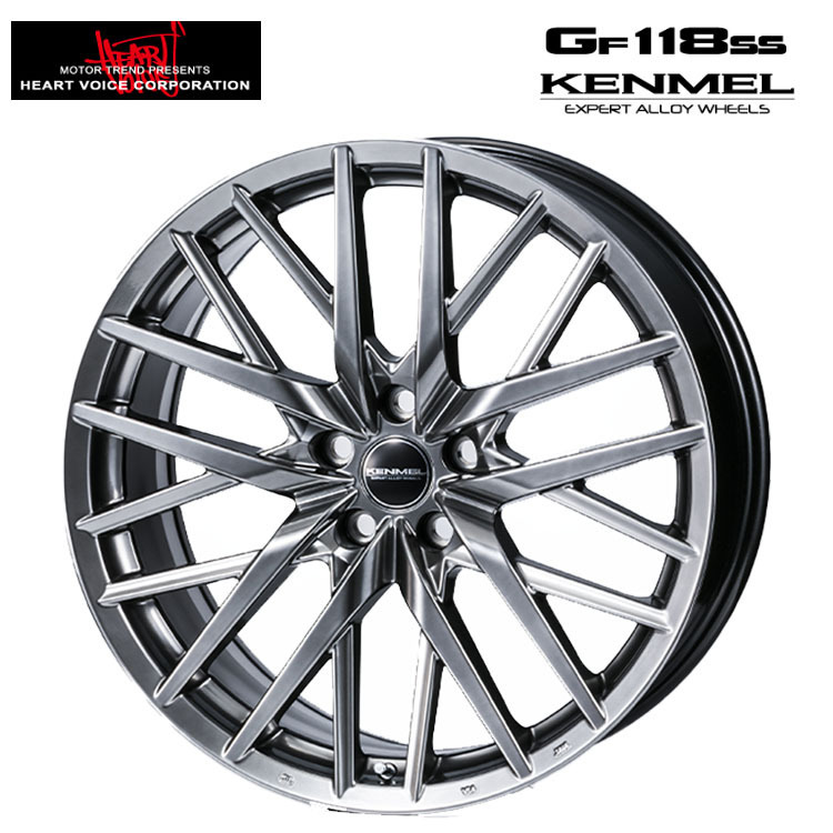 送料無料 ハートボイス HERT VOICE KENMEL GF 118ss 8J-18 +42 5H-114.3 (18インチ) 5H114.3 8J+42【1本単品 新品】拍卖