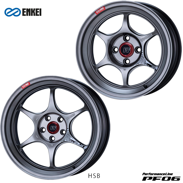 送料無料 エンケイ ENKEI Performance Line PF06 (HSB) 8J-18 +45 5H-100 (18インチ) 5H100 8J+45【2本セット 新品】拍卖