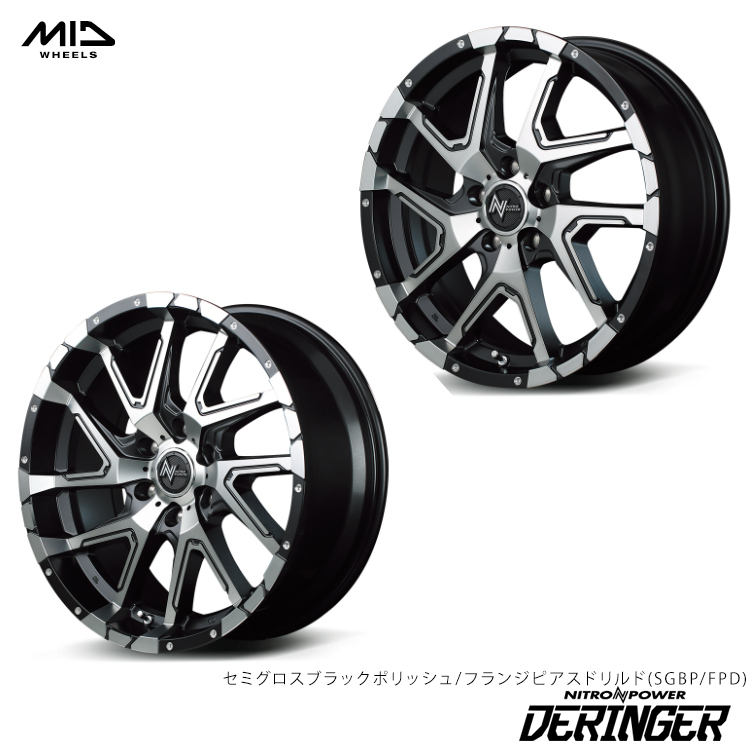 送料無料 ナイトロパワー NITRO POWER DERINGER (SGBP/FPD) 6.5J-16 +38 6H-139.7 (16インチ) 6H139.7 6.5J+38【4本セット 新品】拍卖