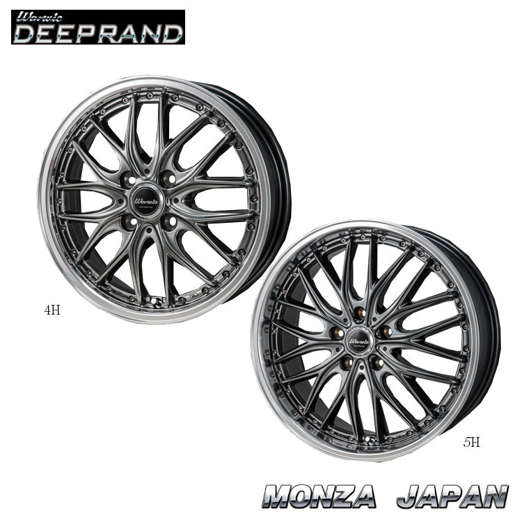 送料無料 モンツアジャパン MONZA JAPAN Warwic DEEPRAND (HBK/MCPR) 6J-16 +42 4H-100 (16インチ) 4H100 6J+42【2本セット 新品】拍卖