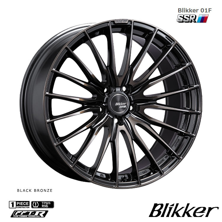 送料無料 SSR SSR Blikker 01F 9.5J-19 +38 5H-114.3 (19インチ) 5H114.3 9.5J+38【1本単品 新品】拍卖