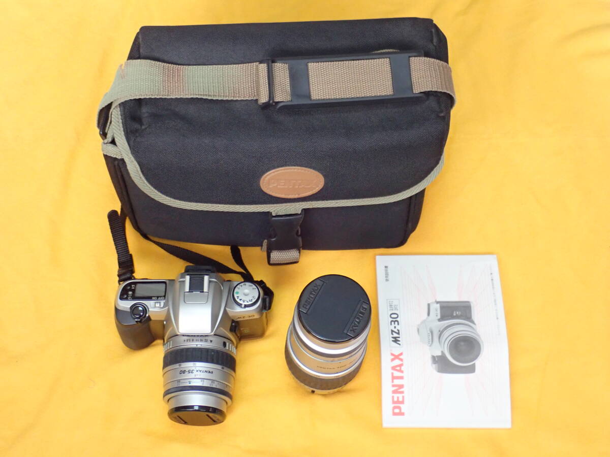 PEMTAX MZ-30ボディ 純正レンズ35-80 100-300 純正カメラケースストラップ レンズキャップ 取扱説明書 CR2電池拍卖
