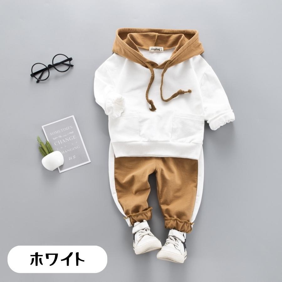 新品 送料無料 ホワイト 100cm 長袖パーカー スウェットパンツ 上下セット 長袖 男の子 韓国子供服 秋 冬 春 セットアップ ボーイズ拍卖