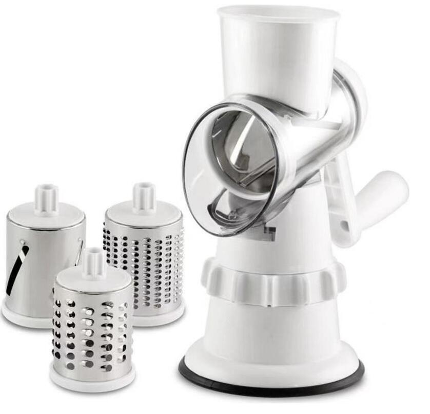 新入荷クレバースライサー 電源不要 ハンドルを回すだけ 1台3役 万能 スライサー 千切り 下ごしらえ 細切り すりおろし拍卖