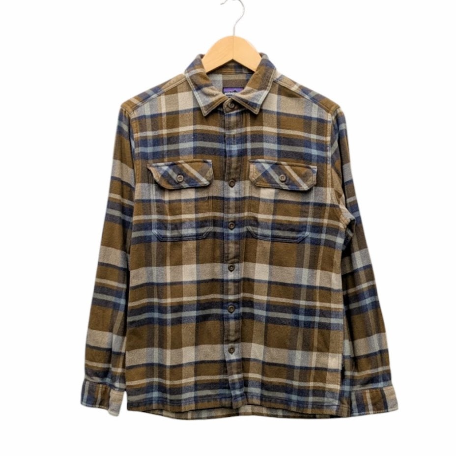 Patagonia パタゴニア 53947 ロングスリーブ フィヨルド オーガニックコットン フランネルシャツ ブラウン系 サイズ XS拍卖