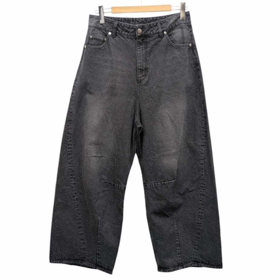 美品 24AW Lui's ルイス カーブデニムパンツ ブラックデニム ジーンズ LUZ2042103A0003 サイズ L拍卖