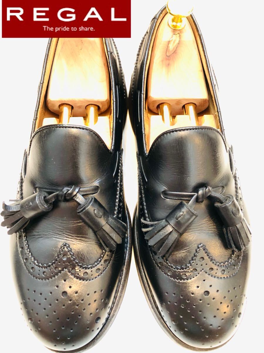★美品★定価28600円!リーガル REGAL GEOX ウイングタッセルローファー 24.5EE拍卖