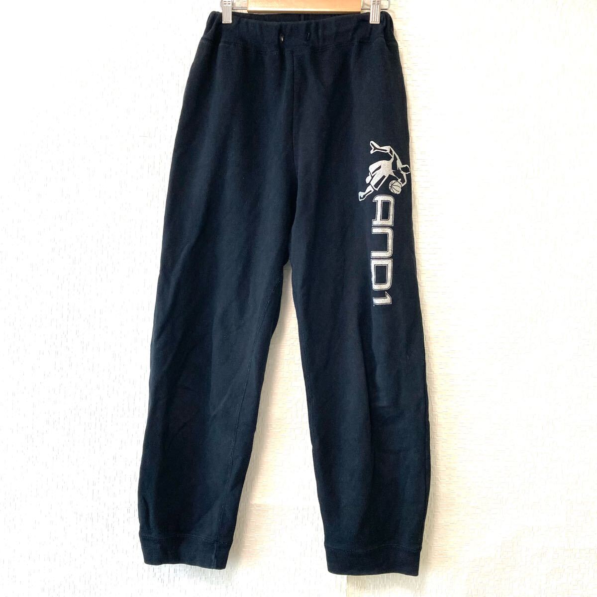 バスケットボールに!【AND1】アンドワン スウェット ロング パンツ トレーニング 練習 ラフ スポーティ ブラック メンズ M/Y31361UU拍卖