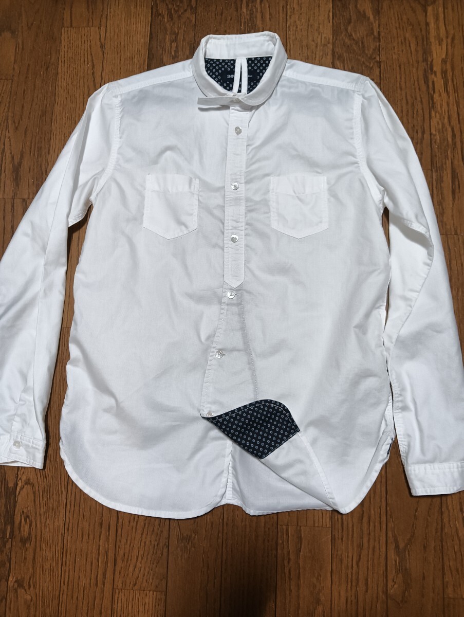 SHIPS シップス バンドカラー 長袖 シャツ コットン カジュアル メンズ サイズM マチ付き 拍卖